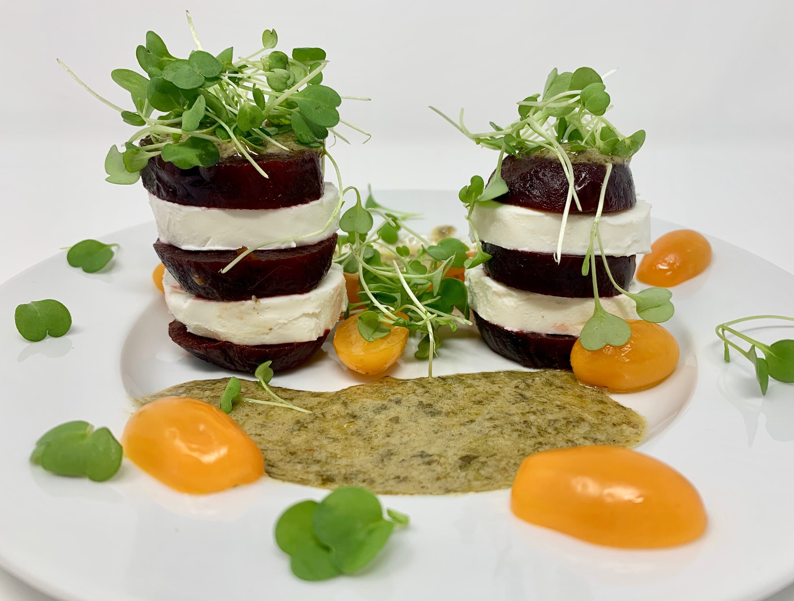 Beet Goat cheese towers
